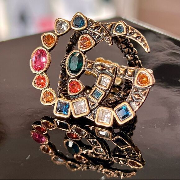 GUCCI 
Marmont Crystal Double G Ring Multicolor - Picture 5 of 5